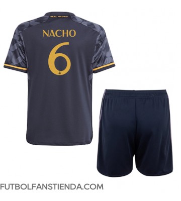 Real Madrid Nacho #6 Segunda Equipación Niños 2023-24 Manga Corta (+ Pantalones cortos)